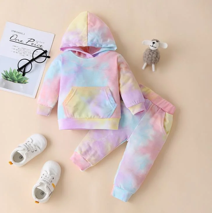 Custom Kids Boys Girls Tie Dye Sweatershirt Cute Girls Long Sleeve Pullover Plain Hoodies