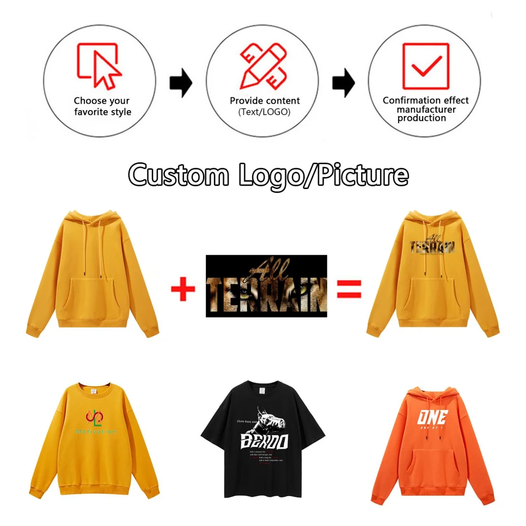 Plus Size Men&prime; S Hoodies Sweatshirts Men Hoodies 100% Cotton, Custom Hoodies Custom Logo, Oversize Unisex Custom Hoodies