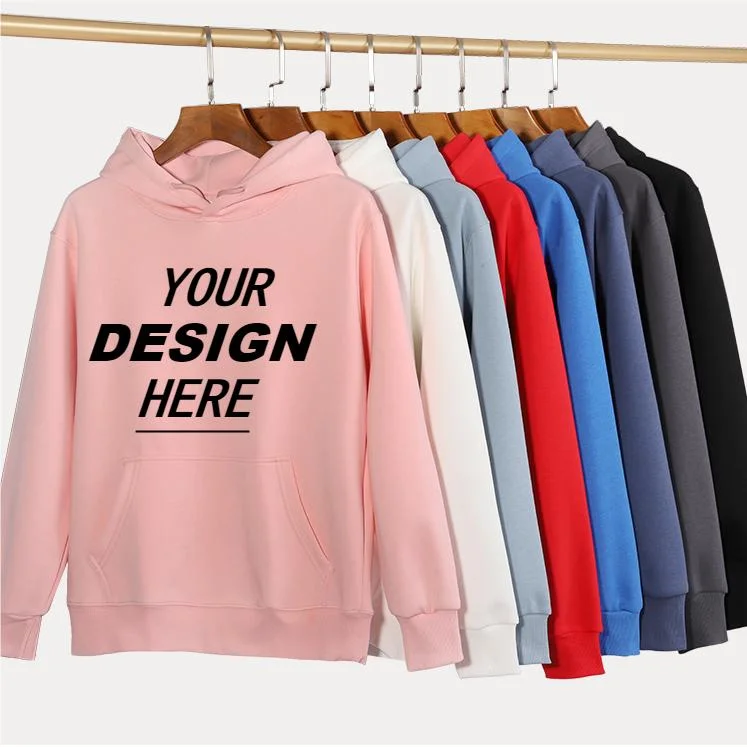 Wholesale Autumn Winter Hoodie300GSM-460GS Loose Solid Color Hooded Casual Tops Men&prime; S Hoodies Custom Logo Screen Printing, Embroidery, Embossing,