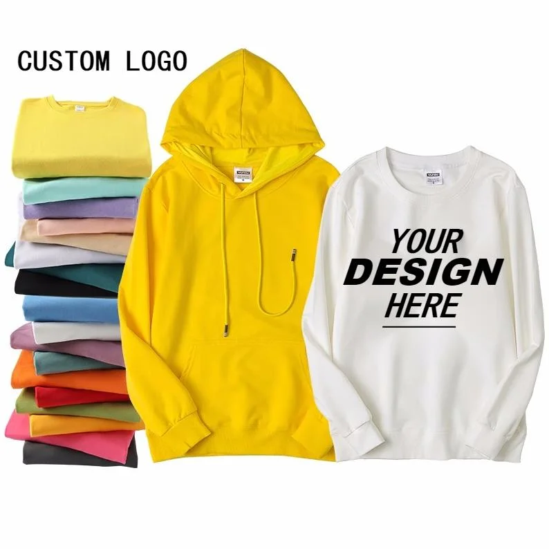 Wholesale Autumn Winter Hoodie300GSM-460GS Loose Solid Color Hooded Casual Tops Men&prime; S Hoodies Custom Logo Screen Printing, Embroidery, Embossing,