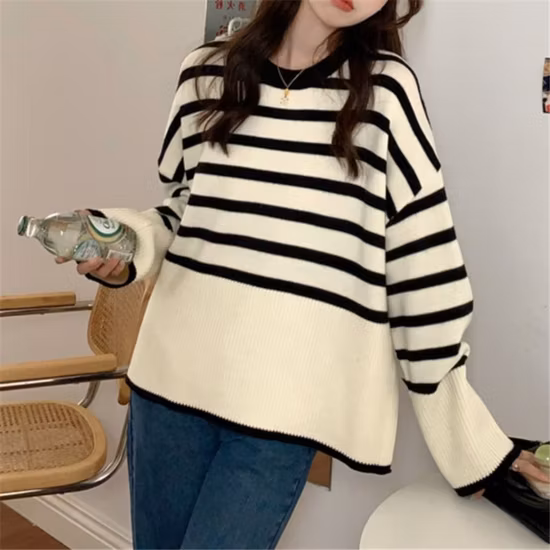 Ripped Sweater New Trend Loose Lazy Wind Jacket Tops Sweatershirt (SW8014)