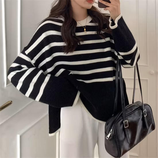 Ripped Sweater New Trend Loose Lazy Wind Jacket Tops Sweatershirt (SW8011)