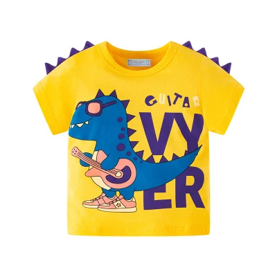 Wholesale Summer Dinosaur Print Shirts Cartoon Boy′s T Shirts New Design Kids Clothes High Quality Children′s Apparel Short Sleeve Children′s T-Shirts